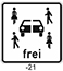 Bildliche Darstellung des Zusatzzeichens 1024-21 (Carsharing mit dem Wort „frei“).