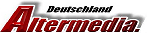 Abgebildet ist der Vereinsname „Altermedia“ in einem von Rot ins Schwarze verlaufendem Schriftzug und darüber das Wort „Deutschland“
