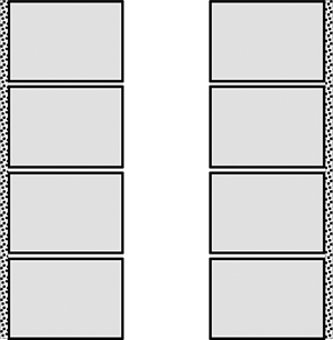 Beispielfassade 6 (80 % massive Außenwand und 20 % Fenster)