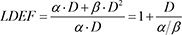 Formel für die Berechnung des Low Dose Effectiveness Factors LDEF